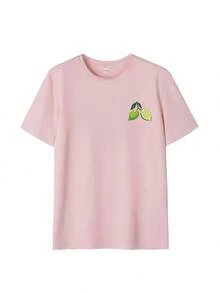 Camiseta gráfica de verano para mujer, parte superior casual para primavera, vacaciones, playa, campo, viajes en rosa - Rosa - Ver 8