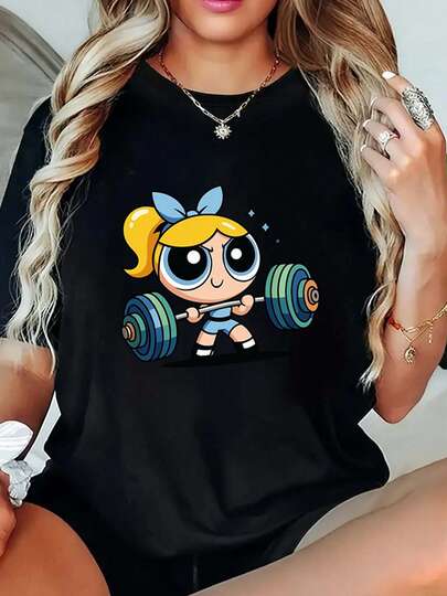 1pieza Blusas de Mujer Hermosas Blusas para Mujeres Elegantes Blusas para Mujeres Conjuntos de Ropa para Mujeres Imagen de Levantar Pesas Camiseta Hecha de 180G de Alta Calidad, Blanco y Negro, Impresión de Gimnasio Fitness, Cuello Redondo, Corte Básico, Ajuste Holgado, Transpirable, Versátil, Lavable en Máquina, Cómodo, Talla S ~ 3XL, Esencial Deportiva Casual Diaria para Verano. Vestidos de Verano de Una Pieza para Mujer, Vestidos Elegantes para Citas Nocturnas, Vestidos Casuales y Elegantes para Mujer.