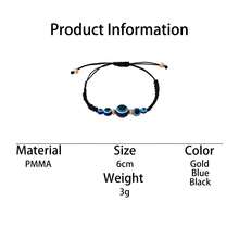 1 pieza Pulsera ajustable con cordón y ojo malvado, estilo minimalista y versátil para parejas - Azul - Ver 6