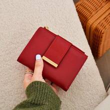 Burgundy Women's Wallet Compact Minimalist Style High Quality Coin Burgundy Wallet Gifts Valentines Women Wallet Purse Wallet Small Wallet BYEE - 紅色 - 查看 5