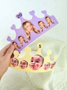 1/5/10/20个装定制生日派对皇冠，个性化生日派对装饰皇冠，个性化纸质王子头饰，个性化生日帽派对装饰，20/30/40/50/60/70岁生日装饰，21岁生日派对皇冠，拍照道具，个性化派对装饰 - 彩色 - 查看 11