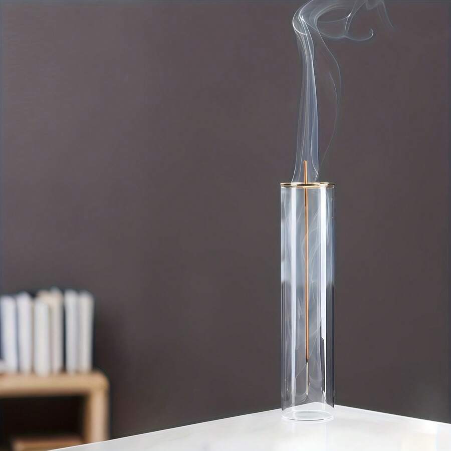 1 个带烟灰收集器的玻璃香炉,现代立式香炉,防风香炉,适合家庭客厅、茶室、冥想使用。 - 多色 - 查看 1