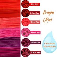 200 PCS Limpiadores de tuberías rojos Vástago de chenilla, Limpiador de tuberías de tallos de chenilla, Limpiadores de tuberías rojos Suministros para manualidades para decoración de manualidades UCNG - Vino tinto - Ver 1