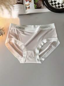 12-Pack Women's Stylish Letter-Print "Ice Silk" Seamless Panties - Mid-Rise, Elegant, And Comfortable. Simple, Lightweight, And Breathable Underwear - The Perfect Summer Gift. - Nhiều màu - Xem 6