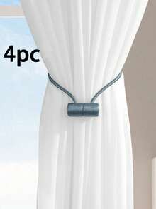 2pcs/4pcs Magnetic Polyester Cylinder Side Suction Window Curtain Tie Backs, Multiple Colors & Sizes Available, Suitable For Curtain Fixing And Decoration - Multicolor - View 33