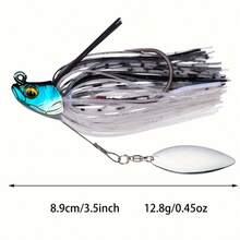 1pc 8.9cm Lure Fake Bait With Rotating Composite Glitter Noise Plate For Freshwater And Saltwater Fishing, Suitable For Bighead Carp And Catfish - Maroon - View 1
