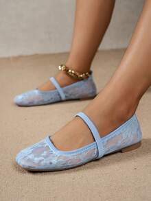 Syal Wanita Bermotif Baru, Serbaguna untuk Jalanan, Pantai, dan Sepatu Slip-On Kasual dengan Tali Gesper - Baby Blue - View 5