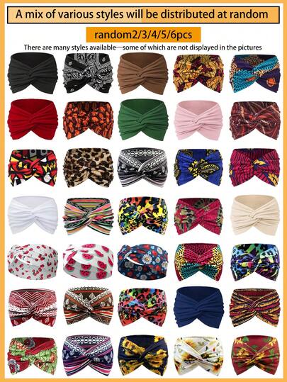 近百款女士头带随机发放，包括经典配色头带、时尚街头女式头饰、运动吸汗弹力头带、休闲头饰组合：纯色宽松弹力头带、瑜伽运动头带