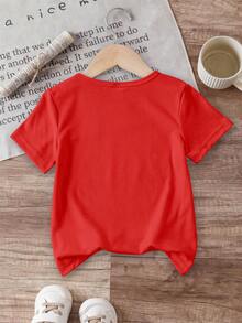 Disney Camiseta de manga corta con gráfico del Reino Animal para niñas pequeñas de 6 meses a 3 años, con estampado lindo de Mickey y sus amigos, para uso casual en primavera y verano, entrega express - Rojo - Ver 3