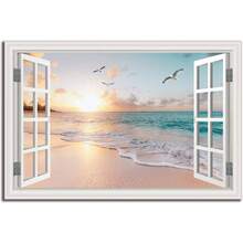 Unframed Ocean Sunset Canvas Wall Art Poster, For Living Room, Bedroom, Bathroom, Or Office Decor, Coastal Home Decor | Beach Theme Decor - 222 - View 5