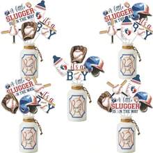 DCheereveal Baseball Baby Shower Decorations For Boy A Little Sler Is On The Way Centerpiece Baseball Themed Table Decorations Sports Themed Birthday Gender Reveal Party Plies - 如圖所示 - 查看 1