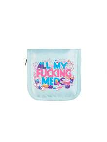 Bolsa de medicina portátil, bolsa de almacenamiento con patrón de dibujos animados de pastillas y jeringas, organizador de pastillas compacto y kit de primeros auxilios, kit médico portátil, adecuado para uso diario/al aire libre/viajes/dormitorio, esencial para la salud - Multicolor - Ver 14