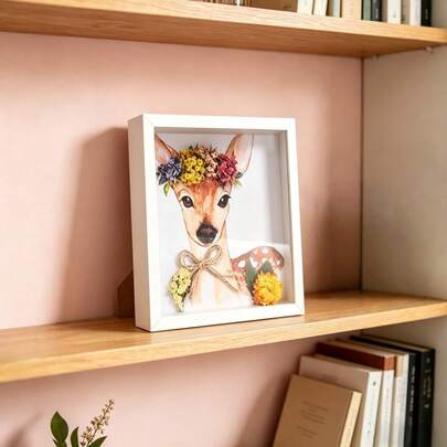 1pc 8x10 Inch White Wooden Shadow Box Frame, 3cm Deep 3D Blank Frame For Art Display, Handmade DIY Craft Frame, Suitable For Home, Office, Mother's Day, Easter, Graduation Gift