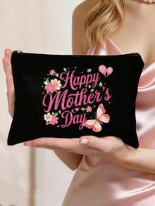 Túi đựng mỹ phẩm quà tặng Ngày của Mẹ, Túi trang điểm cho mẹ, In chữ nhũ đỏ hồng "Chúc mừng Ngày của Mẹ" cùng hoa và bướm, Túi trang điểm có khóa kéo, đựng được mỹ phẩm, đồ dùng vệ sinh cá nhân, đồ dùng du lịch, Có 6 màu để lựa chọn, Túi đựng đồ di động, Túi đi biển, Túi đựng đồ vệ sinh cá nhân trong suốt, Túi du lịch, Túi trang điểm du lịch, Rất thích hợp để tặng cho mẹ, vợ, bà, nhân dịp Ngày của Mẹ, sinh nhật, Lễ Tạ ơn, Món quà lý tưởng - Nhiều màu - Xem 7