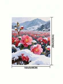 DIY无框丙烯画套装 - 雪景，40*50厘米，艺术个性，适合卧室装饰和艺术墙，绘画过程简单有趣，无需绘画经验，实现你的绘画梦想，沉浸在缤纷的色彩世界中，每一笔都是自我表达，为生活增添浪漫气息，是馈赠亲朋好友的最佳礼物。 - 淺粉紅色 - 查看 3