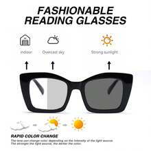 2pcs Classic Square Retro Photochromic Reading Glasses, Fashionable Leopard Print Element, Comfortable Spring Hinges, Elegant Ladies Reading Glasses Suitable For Reading, Daily Office, Magnifying Glasses Combo Set - Meat Powder + Half Powder - View 5