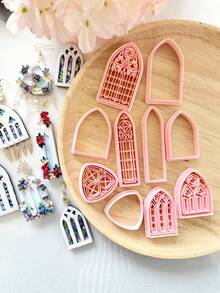 Gothic Stained Glass Window Polymer Clay Cutter Mold With High Precision Diy Handcrafted Clay Mold Tools, Precision Knife Molds - Craft Supplies - Perfect Gift For Diy Enthusiasts - Gothic Stained Glass Window - View 1