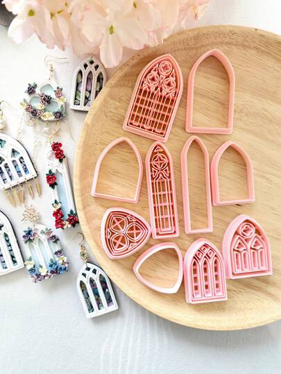 Gothic Stained Glass Window Polymer Clay Cutter Mold With High Precision Diy Handcrafted Clay Mold Tools, Precision Knife Molds - Craft Supplies - Perfect Gift For Diy Enthusiasts