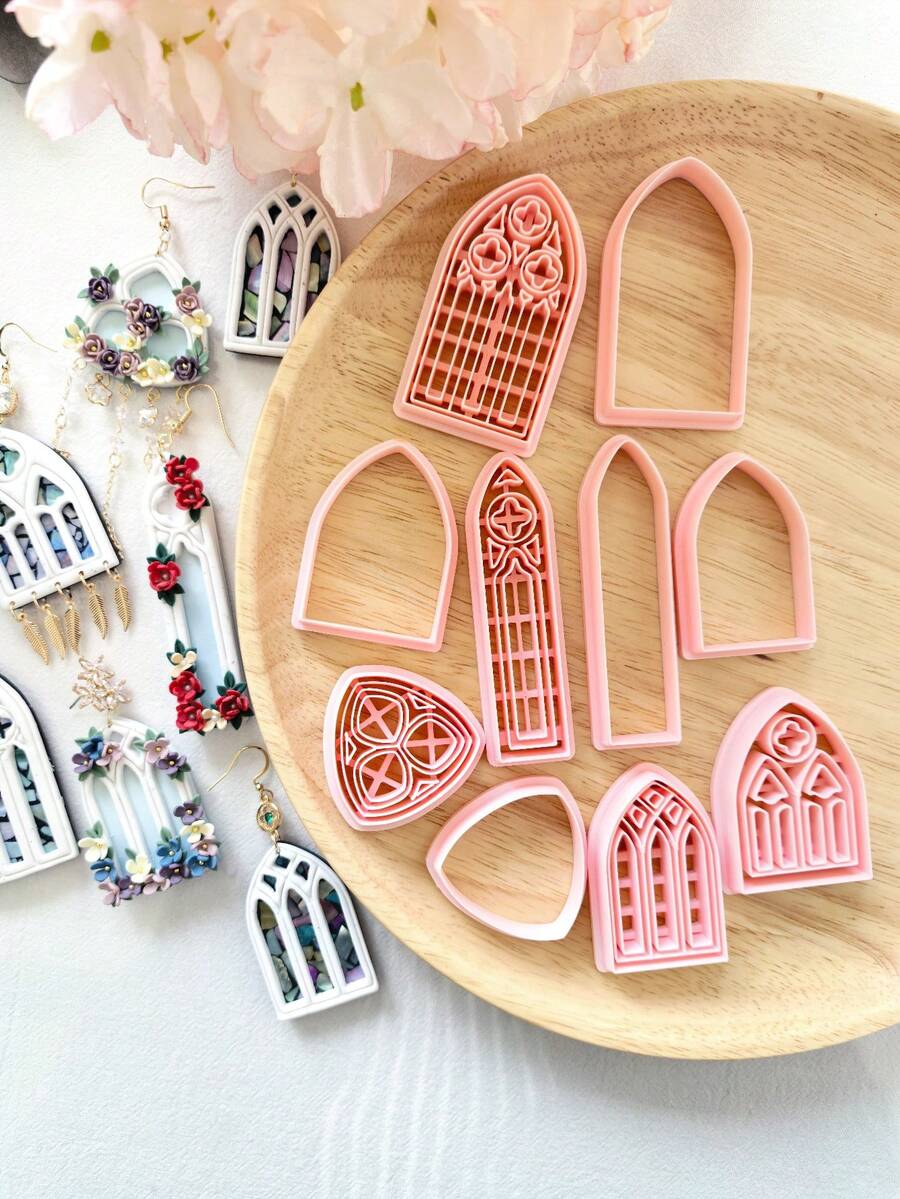 Gothic Stained Glass Window Polymer Clay Cutter Mold With High Precision Diy Handcrafted Clay Mold Tools, Precision Knife Molds - Craft Supplies - Perfect Gift For Diy Enthusiasts - Gothic Stained Glass Window - View 1