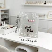 1pc Transparent Acrylic Floral Pattern Fake Nail Art Display Board, Nail Art Photography Prop Background, Creative Butterfly Design Nail Sample Display Rack - Multicolor - View 9