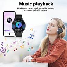 Smartwatch con llamadas/marcación inalámbrica, múltiples recordatorios de aplicaciones, adecuado para hombres y mujeres, reloj deportivo, fondo de pantalla personalizable, control de música, compatible con iOS/Android - Multicolor - Ver 4