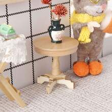 4 Colors Mini Wooden Round Table - Comes With Mini White Lace Tablecloth, Mini Round Table In White Box, Decorative Ornament, Miniature Furniture Model, Dollhouse Toy, 1:12 Scale Round Table Model, Micro Landscape Room Decor, Exquisite Wooden Craft - Multicolor - View 9