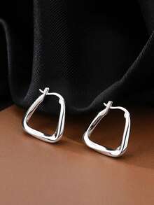 Khuyên tai vòng xoắn bằng bạc Sterling S925 thanh lịch - Thiết kế hình học thời trang, phù hợp để đeo hàng ngày và làm quà tặng. - Vàng - Xem 2
