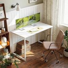 Computer Deskx 48x 75 Home Office Laptop Desk Study Writing Table, Modern Simple Style, White - 100 X 48 cm + White - View 4