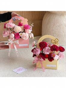 5件套鲜花礼品袋、鲜花包装盒、母亲节花束盒、鲜花手提袋、DIY花束包装袋、鲜花袋、鲜花包装袋、礼品袋、婚礼用品、派对用品 - 查看 4