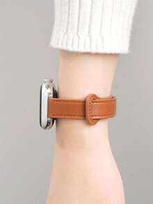 1条纤薄表带，兼容 42mm、38mm、40mm、41mm、44mm、45mm、46mm、49mm，时尚智能手表替换表带，适用于Series Ultra2、Ultra SE2、SE 11、10、9、8、7、6、5、4、3、2、1，女士款，可作为学生返校礼物 - 棕色 - 查看 4