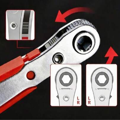 Mini Reversible Ratchet Wrench Dual-Use Right Angle Offset Wrench Multi-Function Hex Screwdriver Bits Sockets And Drill Bits