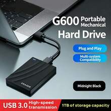 Lenovo ERAZER G600 行動硬碟，USB3.0介面機械硬碟，筆記型電腦外接，外接儲存辦公室 ，大容量家庭存儲，即插即用，便攜免驅，高轉速 - 查看 2