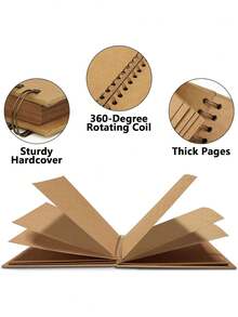 Album ảnh tự làm kích thước 6.7 inch, bìa cứng giấy Kraft, 40 trang, phù hợp với ảnh 4x6/5x7, thích hợp cho đám cưới, kỷ niệm, gia đình, du lịch và các dịp khác. - Quảng trường - Xem 9
