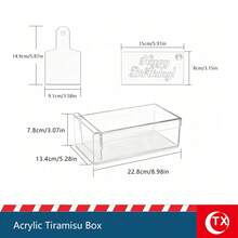 TX Transparent Acrylic Tiramisu Box, Rectangular Design With Lid, Includes Tiramisu Template And Scraper, Suitable For Cheesecake, Ladyfingers And Other Baked Goods, Essential For Holiday Parties, Birthdays, Gatherings And Home Kitchen - Multicolor - View 13