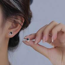 1 Đôi bông tai vuông tối giản dành cho nữ, món quà trang sức thiết kế độc đáo và đa năng. - Kiểu A - Xem 7