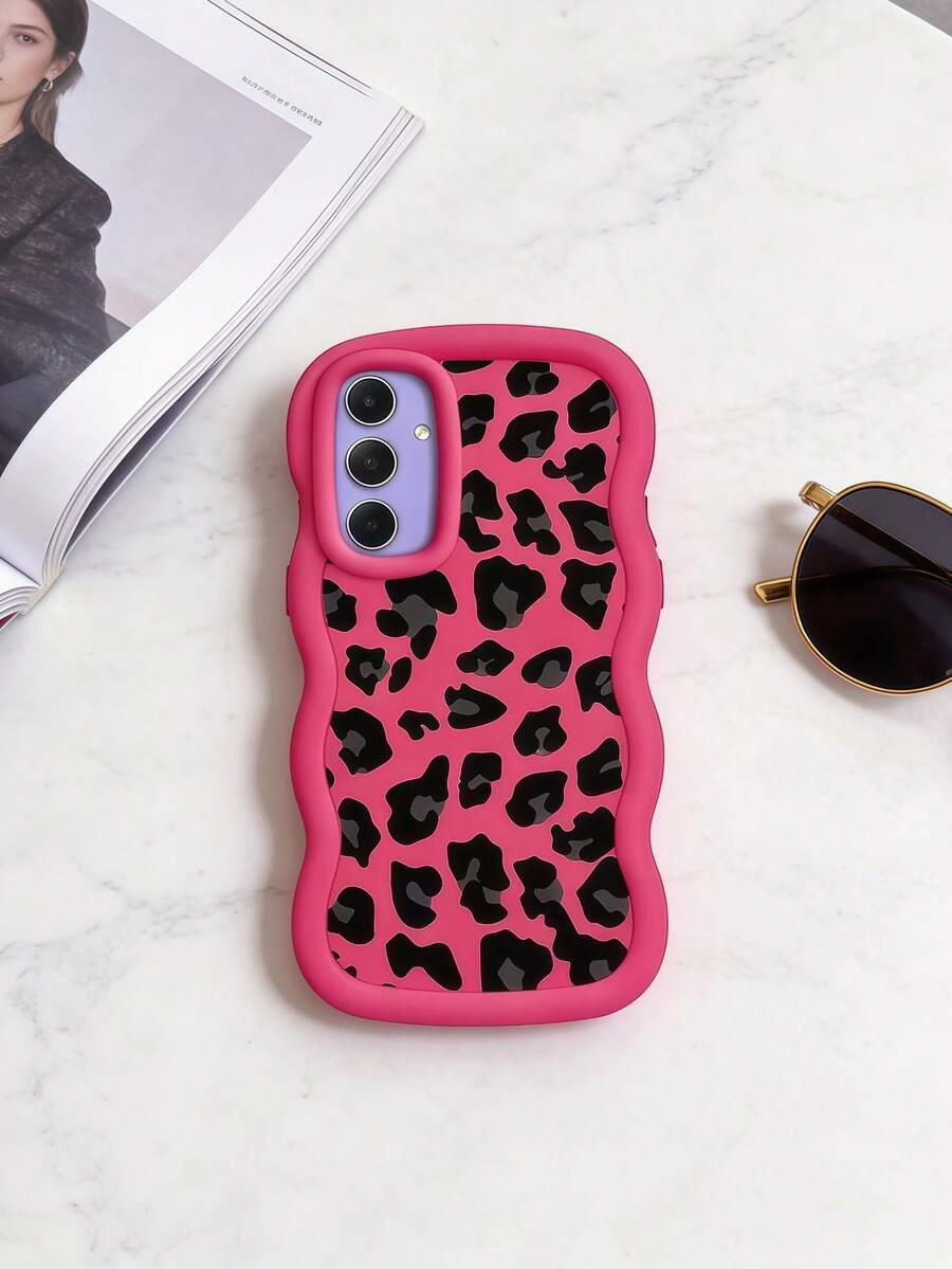 1个玫红色多巴胺波浪褶皱软TPU质感创意可爱迷彩豹纹手机壳，兼容苹果17 Promax 17Air 17Pro 17 16 Promax 16 Plus 16 Pro 16 15 Promax 15 Plus 15 Pro 15 14 Promax 14 Plus 14 Pro 14 13 Promax 13 Pro 13 12 Promax 12 Pro 11 Promax 11 Pro 11 XS Max XR X/XS 7 Plus 8 Plus/Galaxy S21 S22 S23 S24 S25 S26 - 玫紅色 - 查看 1