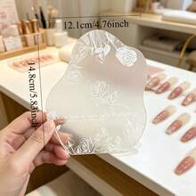1件不對稱長方形花卉圖案美甲展示板 藝術風格美甲產品攝影道具背景板 透明壓克力拱形桌面美甲樣品展示架 美甲色卡展示架 - 彩色 - 查看 10