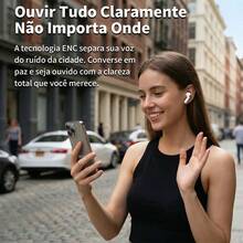 BML 2026 Novo Fone TWS Sem Fio Bluetooth 6.0 ANC ENC, Modo Gamer Latência Zero, Edição Premium com Som 360° Hi-Fi, Controle por Toque e Autonomia de 30 Horas, Carregamento Tipo-C e Microfone HD - Visão 6