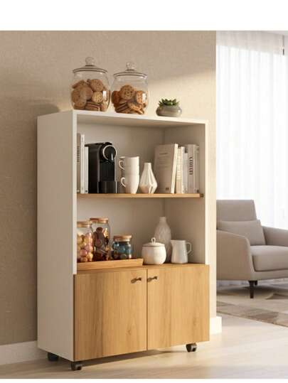 ivreiro Multiuso MDP Estante Prateleira e Rodinhas Sapateira p/ Sala Quarto Aparador Cantinho do Café Decoração com rodas casa