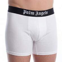 Palm Angels Calções de banho masculinos - Preto-cinza-branco - Ver 5