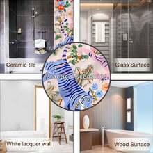 1Pc Shower Curtain - Pink & Blue Tigers With Floral Patterns, Machine Washable Bathroom Decor With 12 Hooks - Soft Pink Background, Polyester Window Curtain For Modern Or Traditional Bathrooms - Perfect For Animal Print Fans & Jungle Themes, Shower Curtain Sets For Bathrooms, Vibrant Fantasy Design, Easy Maintenance Fabric, Bathroom Decoration And Accessories - 款式1 - 查看 9