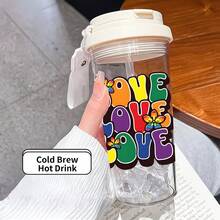 1pc/5pcs 500ml Stainless Steel Vacuum Insulated Coffee Tumbler, Rainbow Love Theme. Rainbow Love Theme Design, Keeps Drinks Hot/Cold, Portable With Hanging Strap, Suitable For Commuting, Travel Or Daily Use. Made Of Stainless Steel To Maintain Beverage Temperature For Long Time. Fashionable Personal Item Or Thoughtful Gift, Essential For Couples. - Blue - Colorful LOVE - View 14