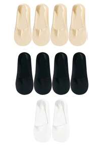 1/5双装 女士透气薄款硅胶防滑吸汗船袜，夏季 - 彩色 - 查看 12