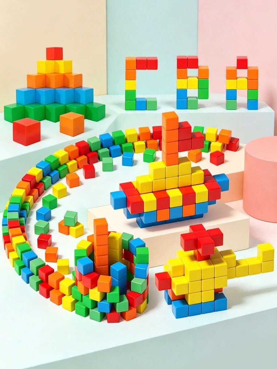 Khối lập phương nam châm, đồ chơi giáo dục STEM, phù hợp cho bé trai và bé gái từ 3 tuổi trở lên, đồ chơi dạy học thiết yếu giúp khơi gợi sự sáng tạo và thúc đẩy phát triển trí não. - Nhiều màu - Xem 1