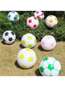 1个/5个装 跨境充气沙滩足球/沙滩球/游泳池装饰 PVC充气广告球，世界杯主题，水上充气足球，适合沙滩或游泳池派对装饰，户外水上运动球 - 多色 - 查看 4