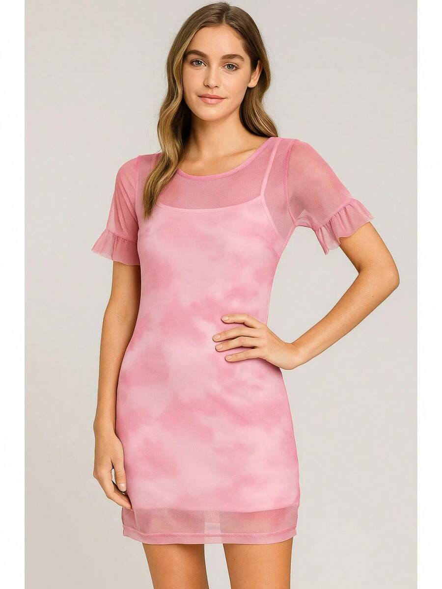 PINK NET DRESS NET FCQ9 - White - View 1