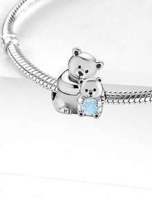 1pc 925 Sterling Silver Rabbit Holding Carrot Pendant, Suitable For Women Bracelet/Bangle DIY Jewelry Making And Daily Decoration, Decorative Jewelry For Girls - Beads 2 - View 6