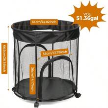 51.36gal Rolling Ball Storage Cart Double Steel Large Capacity For Kids Toy Storage - Default - View 5