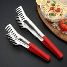 Pinzas multiusos para alimentos, pinzas para servir alimentos de acero inoxidable, pinzas para carne de res y fideos, utensilios de cocina antiescaldaduras extendidos AX6Y - Ver 9