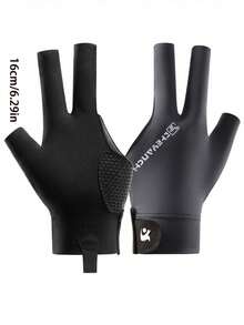 1pc F258 New Professional Snooker/Billiard Glove, Slip-Resistant, Breathable, 3-Finger Design For Competition - Multicolor - View 3